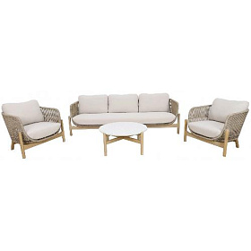 Комплект деревянной плетеной мебели Tagliamento Talara TAG/TALARA/LOUNGE3 фото