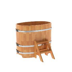 Купель BentWood овальная из сращенных ламелей лиственницы, 0,76Х1,16,  толщина стенок - 2,8 см фото