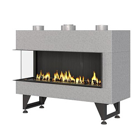 Газовый камин Airtone Gassi угловой 1000 стандартное горение, газовый балон фото