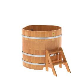 Купель BentWood угловая из сращенных ламелей лиственницы, 1,03Х1,03,  толщина стенок - 2,8 см фото