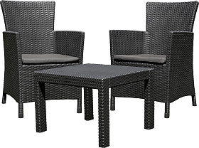 Комплект мебели Allibert Розарио балкон (Rosario balcony set) графит фото