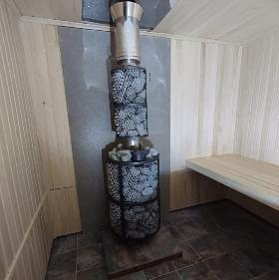 Банная печь Прометалл Атмосфера XL (Про) с сеткой нержавейкой под ключ (монтаж 08.22) фото