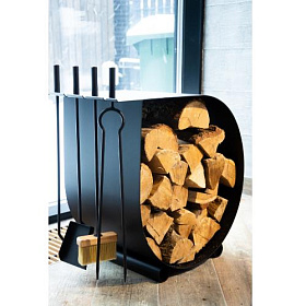 Дровница FireWood Alpha с каминными принадлежностями фото