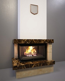 Каминная облицовка FireBird Ладога (для топки Zuzia/LP/BS/G) (угловое стекло слева-справа, гильотина) фото