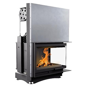 Каминная топка Kratki Oliwia/P/BS/G (угловое стекло справа,гильотина) фото