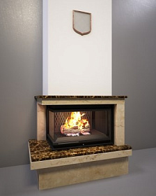 Каминная облицовка FireBird Онега (для топки Oliwia/LP/BS/G) (угловое стекло слева-справа, гильотина) фото