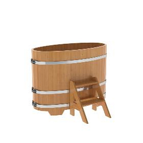 Купель BentWood овальная из лиственницы, 0,69Х1,31,  толщина стенок - 2,8 см фото