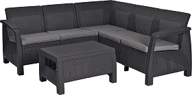 Комплект мебели угловой Keter Корфу Релакс Сет (Corfu II Relax Set) графит фото