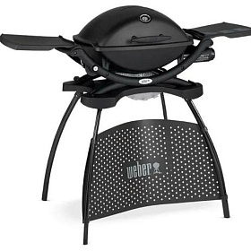 Газовый гриль Weber Q 1200 Black Line с подставкой фото