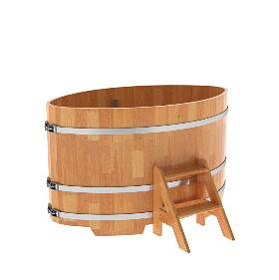 Купель BentWood овальная из сращенных ламелей лиственницы,1,02Х1,68,  толщина стенок - 2,8 см фото