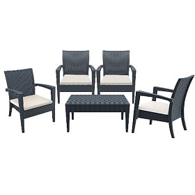 Комплект пластиковой плетеной мебели Siesta Contract Miami Lounge Set-2 фото