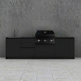 Готовая кухня Астов № 3 с грилем B-fire Bizon Black 3 фото