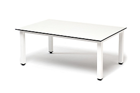 "Канны" журнальный столик из HPL 95х60, H40, каркас светло-серый (RAL 7035), цвет столешницы "молочный" фото