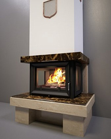 Каминная облицовка FireBird Байкал (для топки Zuzia/LP) (стекло слева-справа) фото