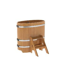 Купель BentWood овальная из лиственницы, 0,59Х1,06,  толщина стенок - 2,8 см фото
