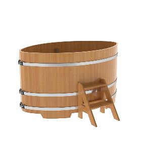 Купель BentWood овальная из лиственницы, 1,15Х1,83,  толщина стенок - 2,8 см фото