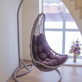 Кресло подвесное плетеное с подушкой ReeHouse Donis фото