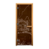 Дверь для сауны стеклянная Бронза Банька 1900х700мм  (Магнит) (Осина)